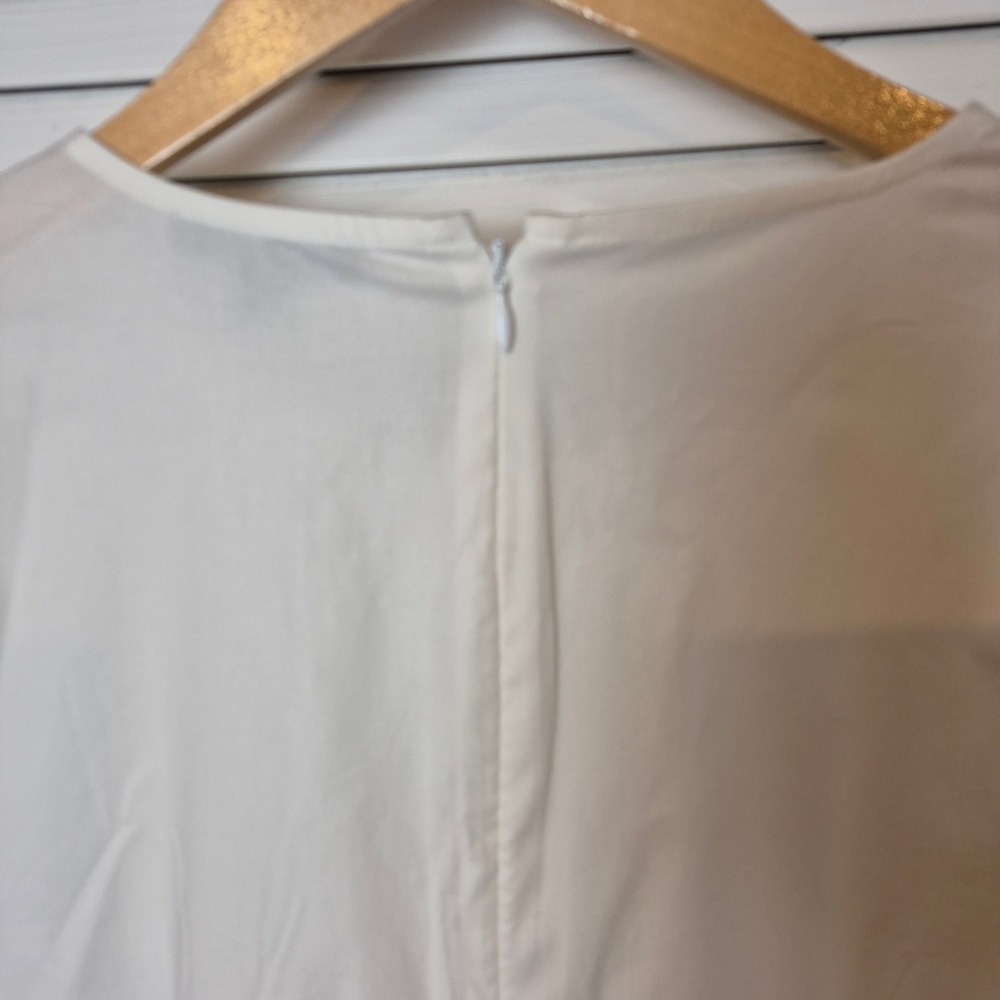 J Crew White Long Sleeve Blouse Preppy Top Minimalist Office Classic 14‎ NWT - Picture 7 of 16